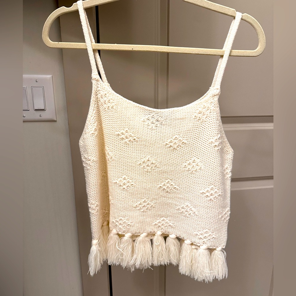 Lulus tassel knit sweater tank top